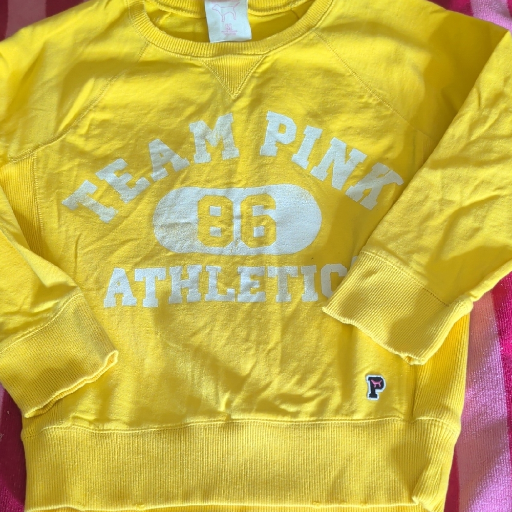 PINK Victoria's Secret Vintage Bright Yellow Sweatshirt M